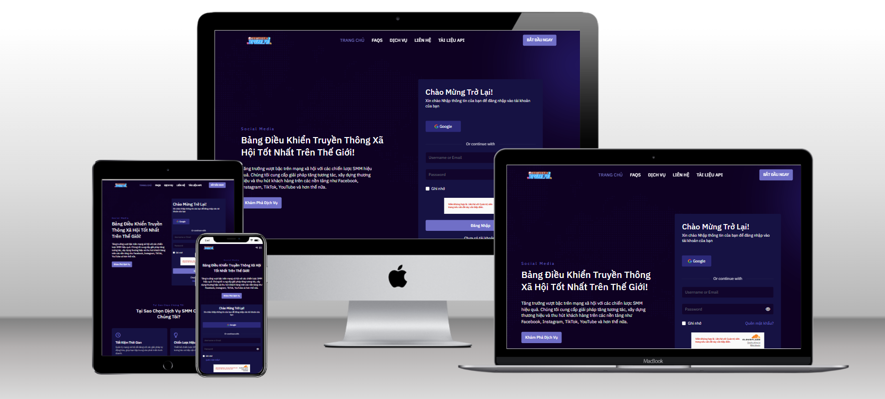 Thiết kế web web smm panel social media chuẩn SEO